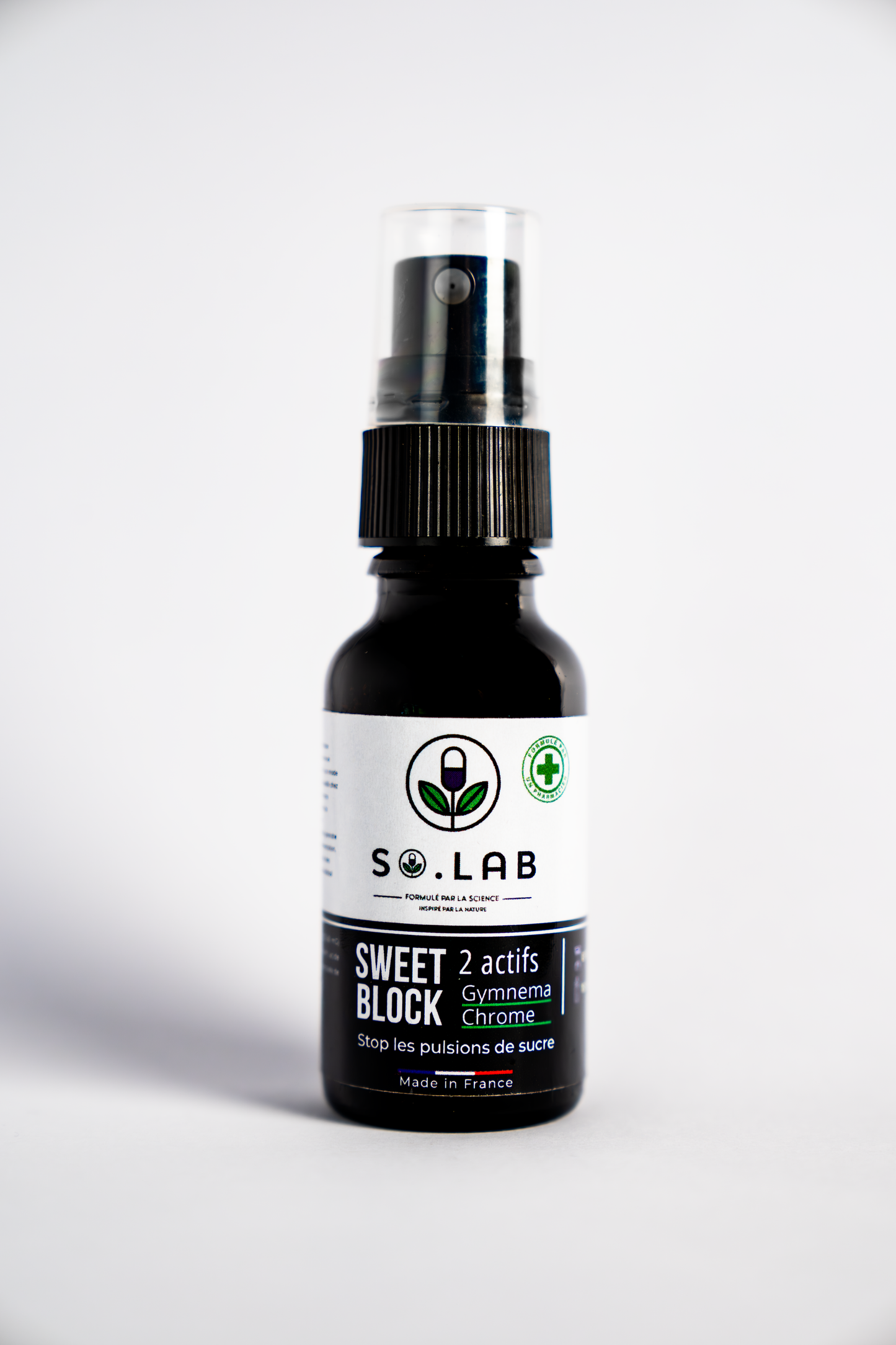 Spray Sweet Block de So.lab sur fond clair – complément naturel anti-sucre en format nomade avec effet rapide