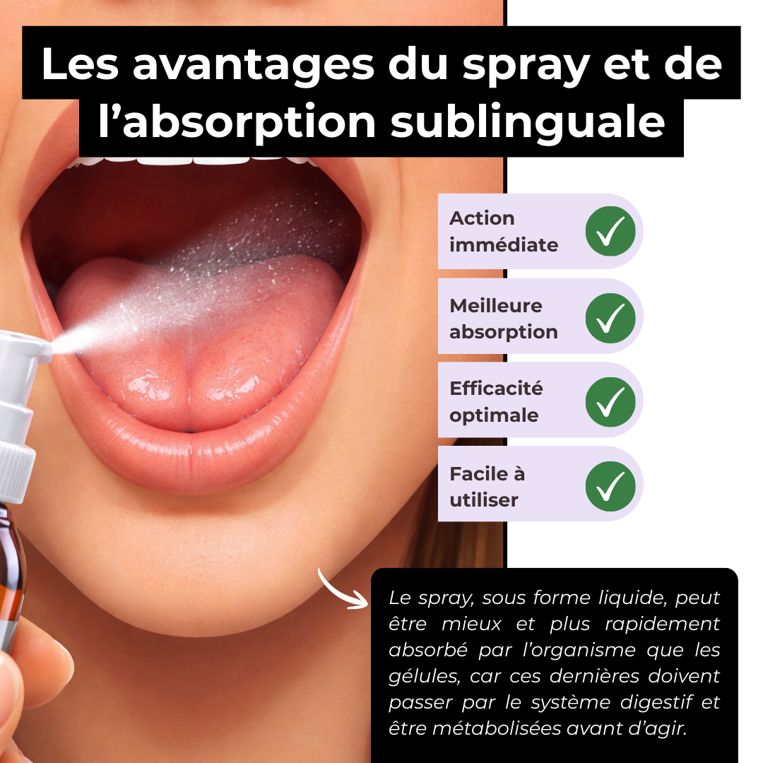 Les avantages de notre spray Sweet Block : action immédiate, meilleure absorption, efficacité optimale, facile à utiliser !